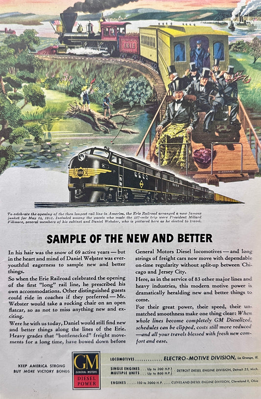 1945 WWII Era General Motors Locomotive - Erie Railroad - N978
