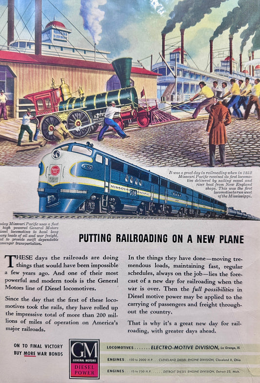 1945 General Motors Diesel Locomotive - Missouri Pacific Railroad - N979