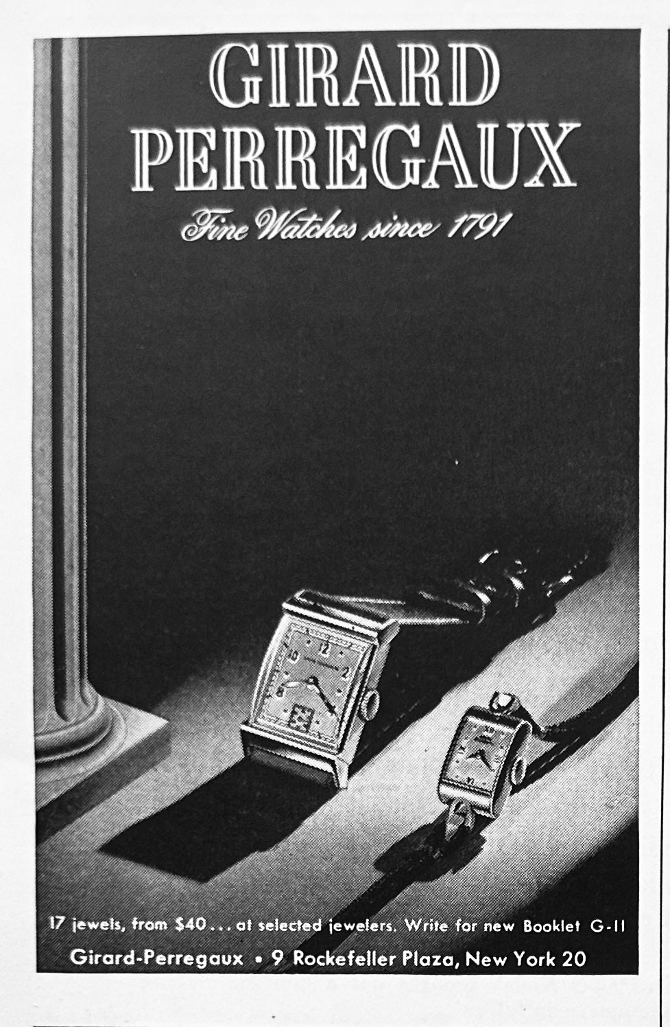 1945 Lot of (4) Girard-Perregaux Wristwatch Ads N981-1-2-3-4