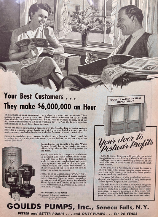 1944 Goulds Pumps Seneca Falls, NY Your Best Customers Ad #N986