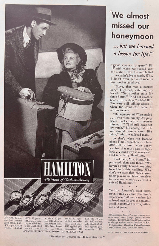 1941 Hamilton Watch Ads (Lot of 3) N990-1-2-3