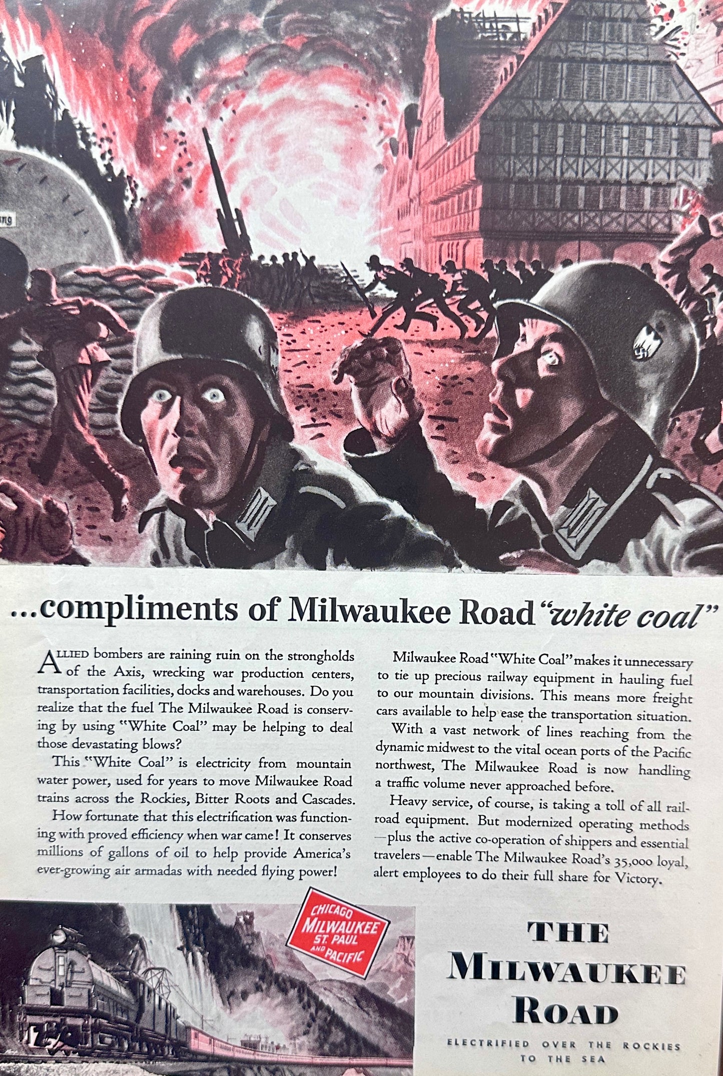 1943 The Milwaukee Road uses "White Coal" to move its West Coast Routes N1006