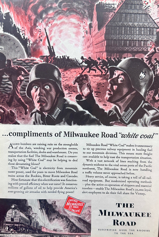 1943 The Milwaukee Road uses "White Coal" to move its West Coast Routes N1006