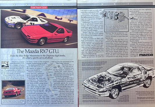 1988 Mazda RX-7 GTU 2-Page Magazine Ad # A334-1-2