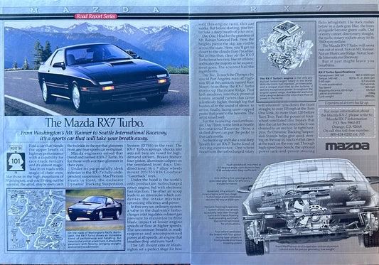 1988 Mazda RX-7 Turbo 2-Page Magazine ad #A333