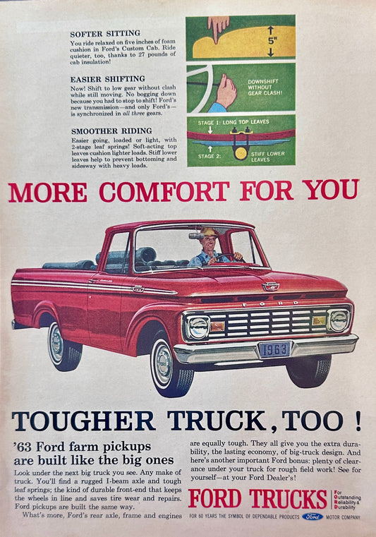 1963 Ford F-100 Pickup Truck Vintage Ad #A332