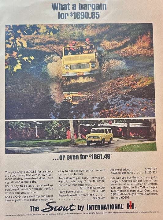 1963 International Scout  With Choice of 4 Tops Vintage Ad #A328