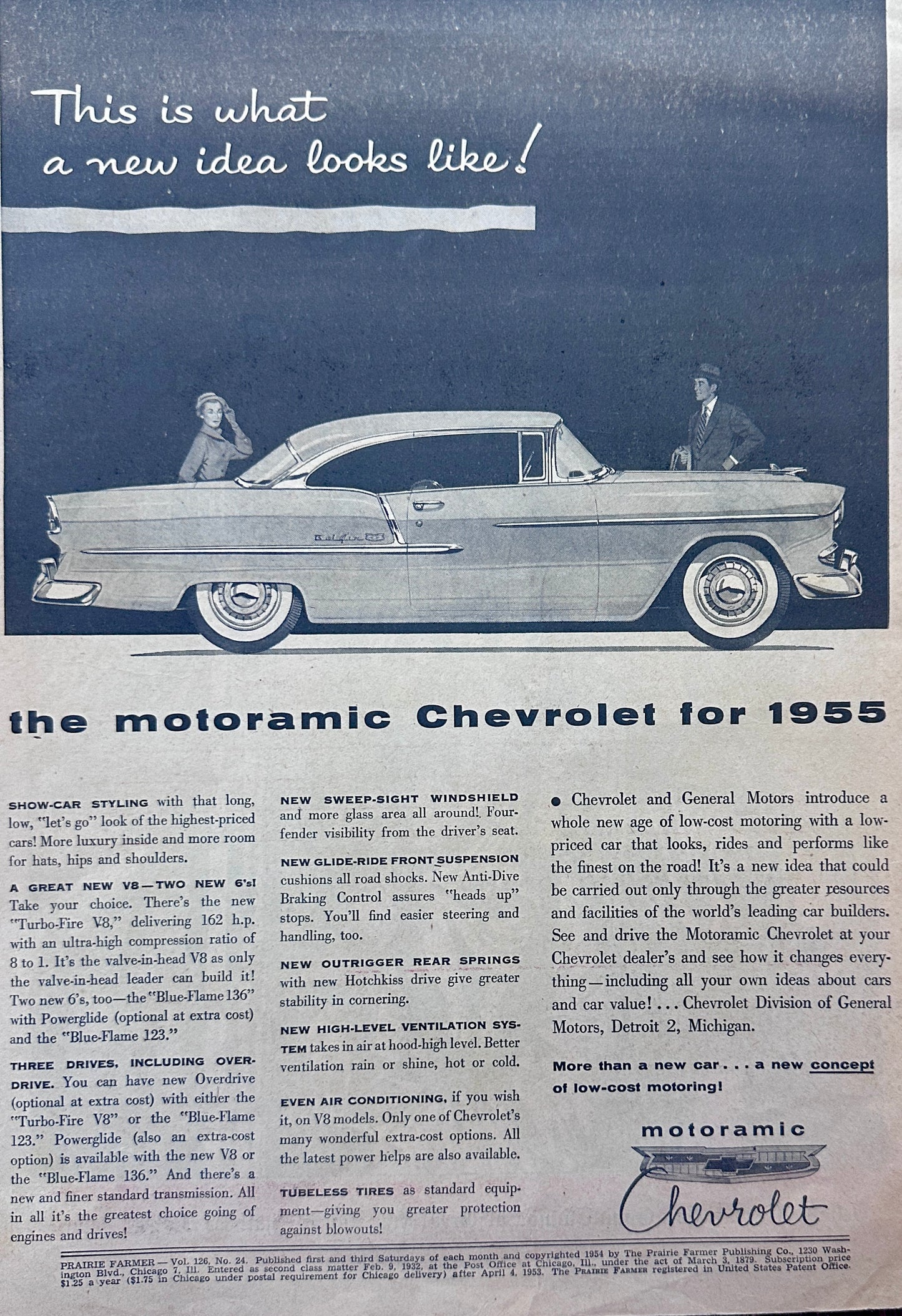 1954 Chevrolet Motoramic Engine in the Bel Air Aport Coupe AD #1414