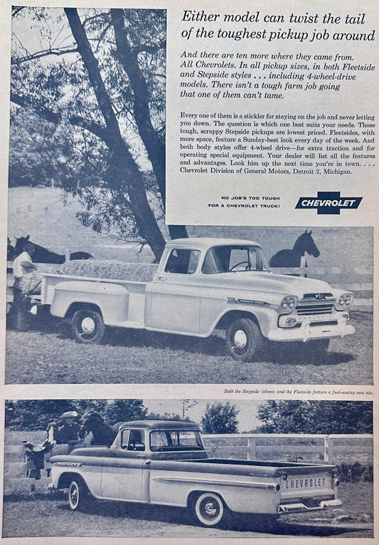 1959 Chevrolet Task Force Pickups - Stepside & Fleetside Ad #1412
