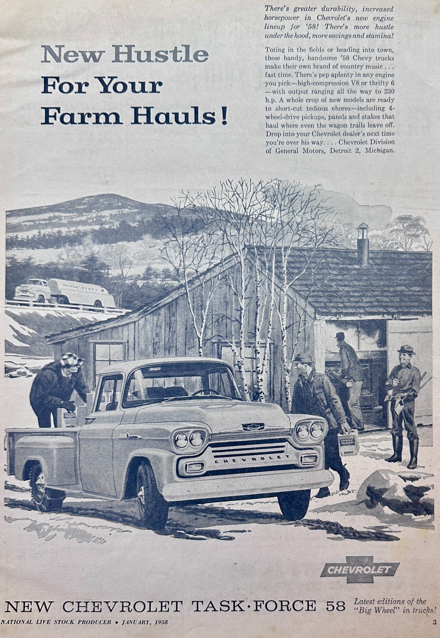 1958 Chevrolet Apache Stepside Pickup Truck Ad #1409