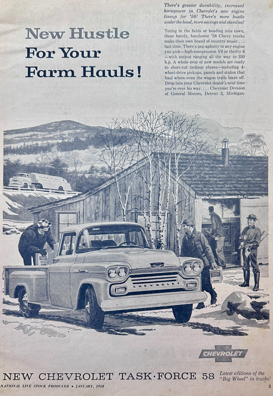 1958 Chevrolet Apache Stepside Pickup Truck Ad #1409