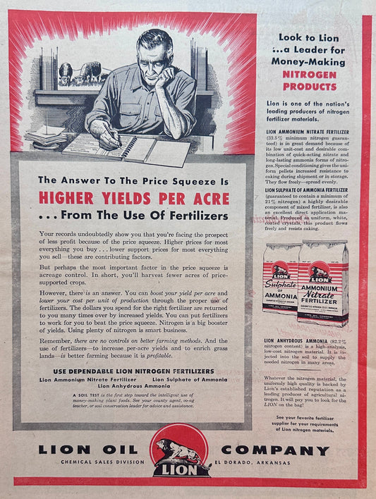 1954 Lion Oil Company El Dorado Arkansas - Fertilizers Ad #1437