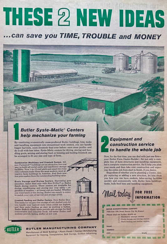 1961 Butler Farm Buildings Syuste-Matic Centers Ad #1427
