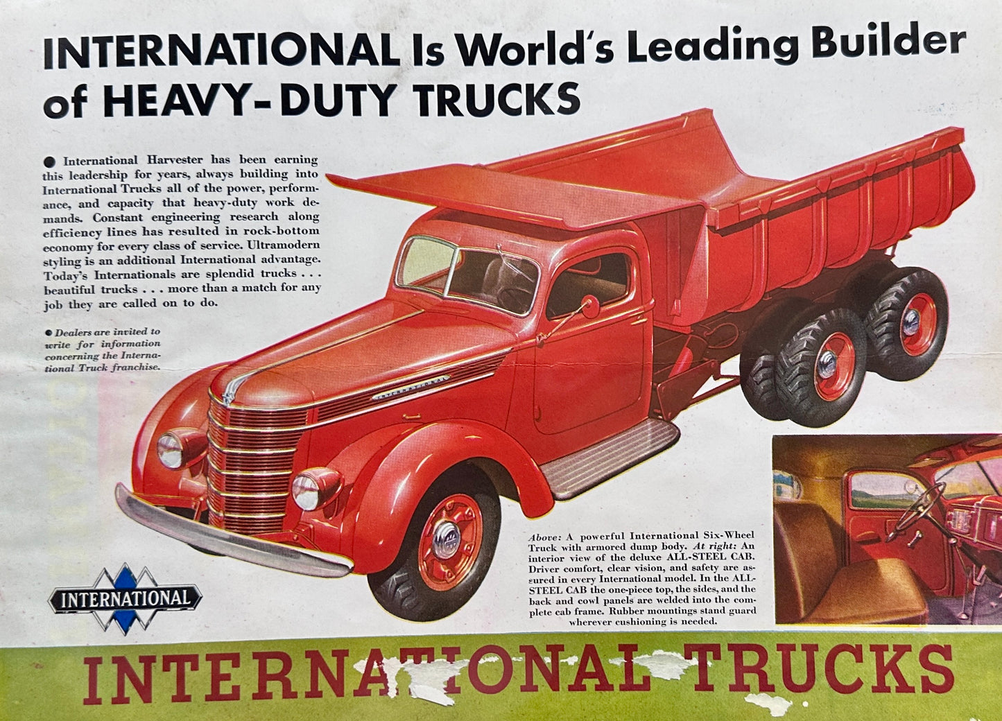1945 Masterpiece Dual Sided Ad International Truck & StepVan ad # 1479