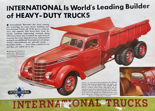 1945 Masterpiece Dual Sided Ad International Truck & StepVan ad # 1479