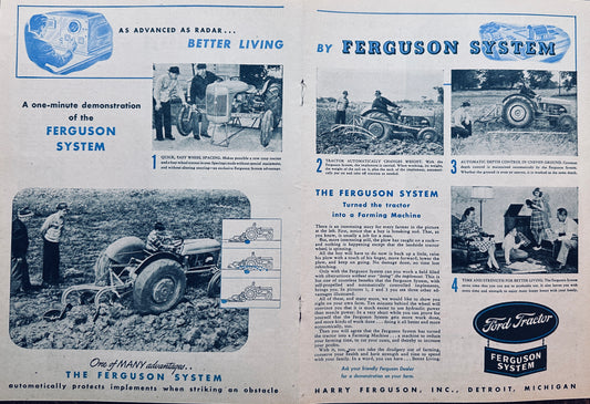 1945 Centerfold Magazine Ad For the Ferguson System of Farming #N1069