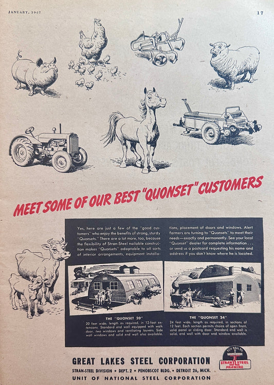1947 Quonset 20 & 24 Out Buildings - Great Lakes Steel Corp Ad #N1086