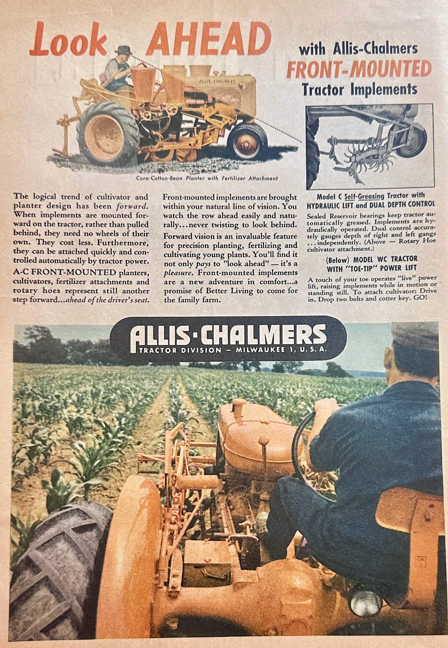 1946 Allis-Chalmers WC Tractor with Front Mounted Implements AD#N1091