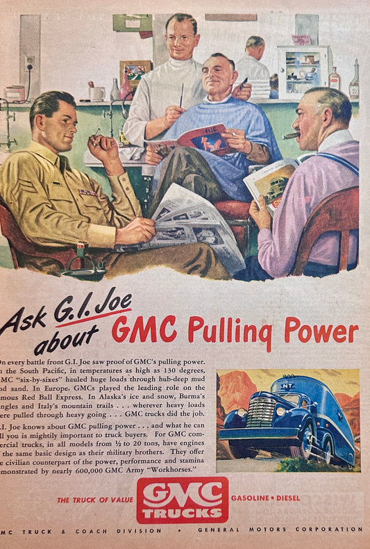 1946 GMC Trucks Ask GI Joe Vintage Ad #N1092