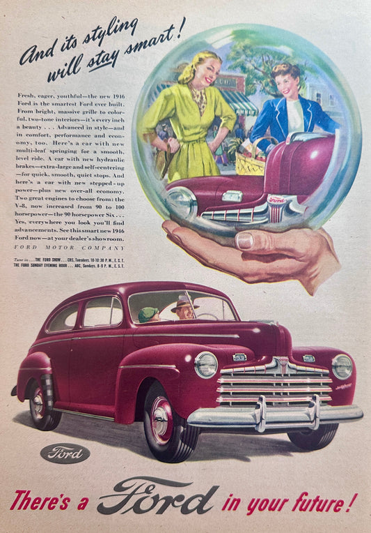 1946 Ford DeLuxe Sedan In Your Future Ad #N1095