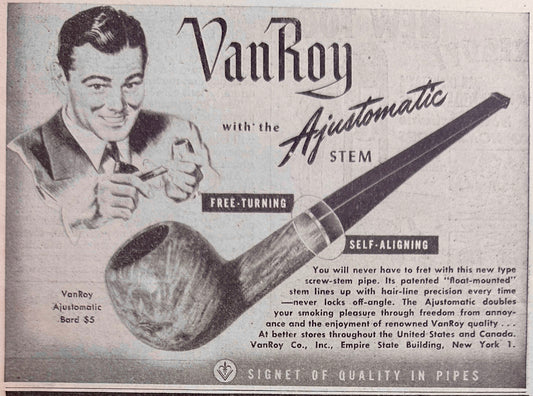 1946 Van Roy Ajustomatic Bard Pipe Free Turning Self Aligning Ad #N1101