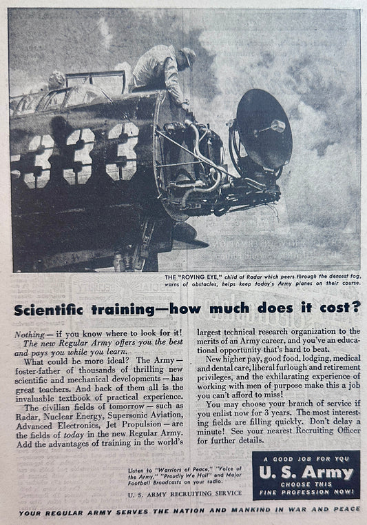 1946 Post WWII Army Recruitment Ad - #N1104