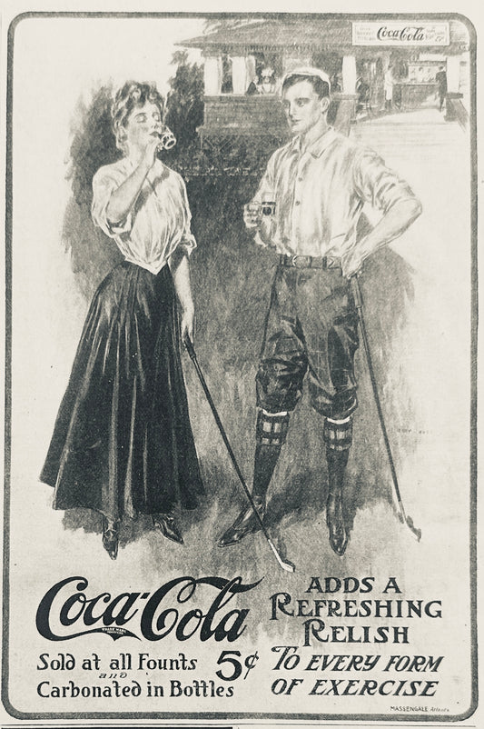 1906 Early Coca-Cola Ad - Golfing - Vintage AD #N1081