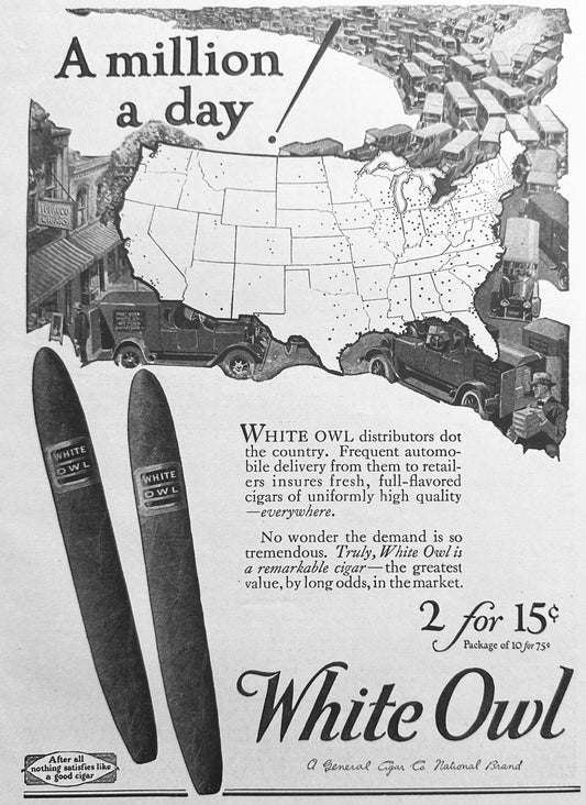 1924 White Owl Cigars Vintage Ad #N1109