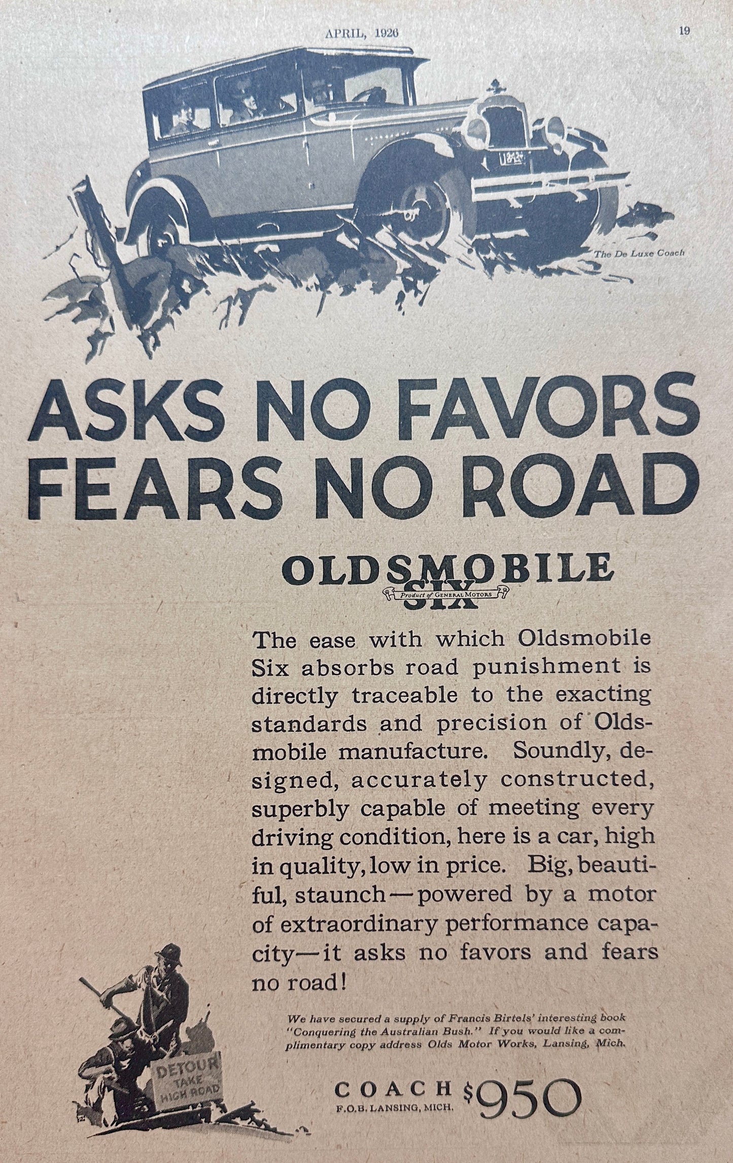 1926 Oldsmobile Six Coach - Top 10 Olds Ads of All Time #1489