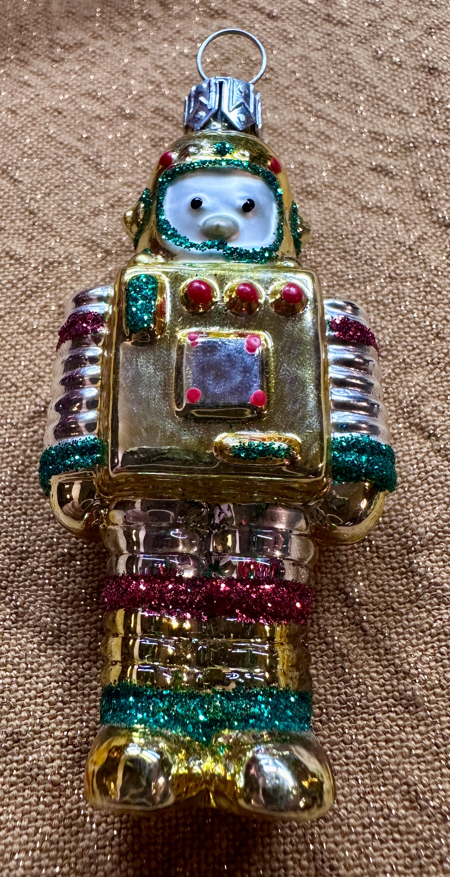 2000 Hallmark Keepsake Ornament Li'L Robot Hand Blown Glass
