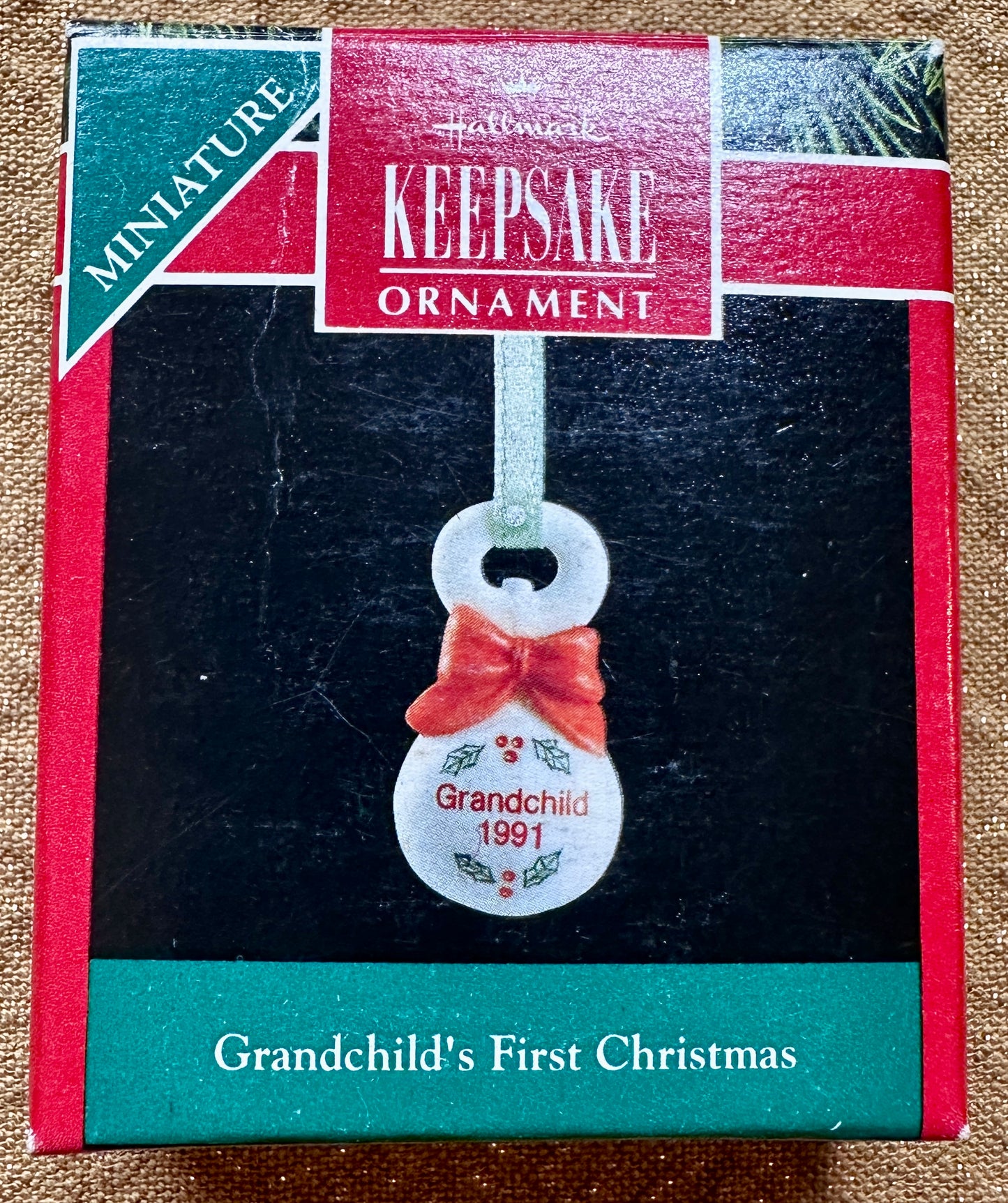 1991 Hallmark Keepsake Miniature Oranment - Grandchild's First Christmas