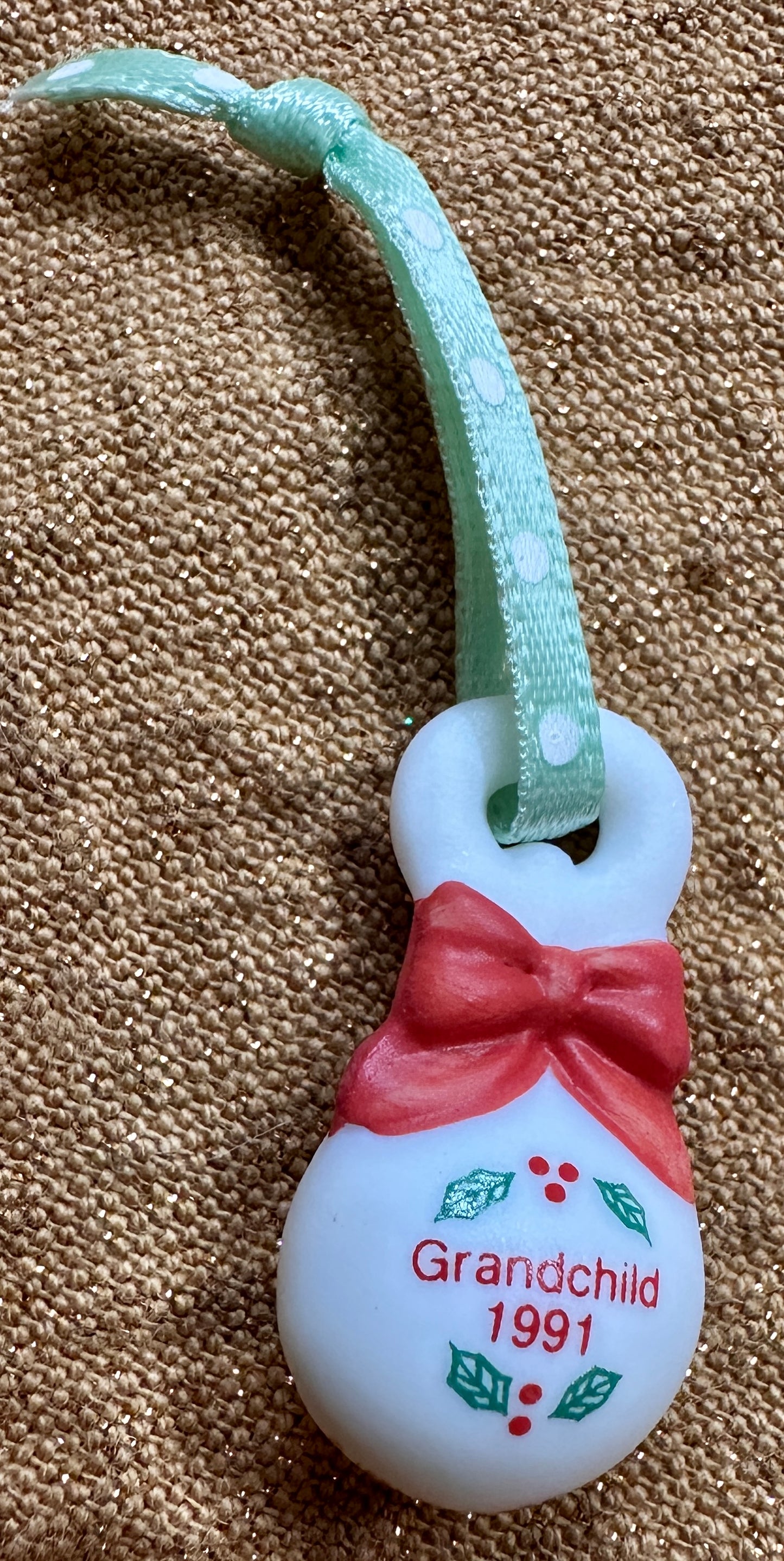 1991 Hallmark Keepsake Miniature Oranment - Grandchild's First Christmas