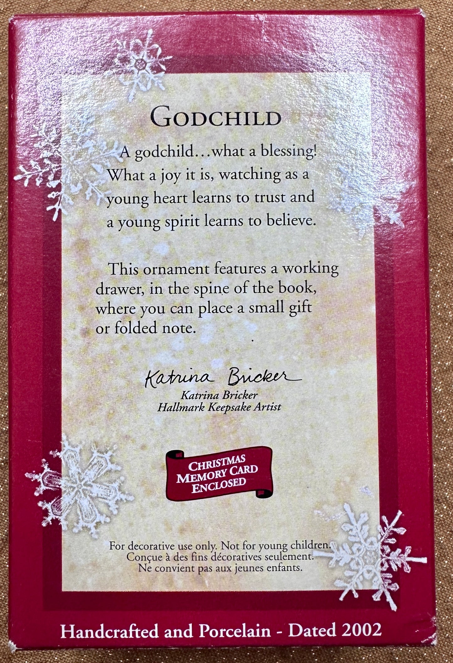 2002 Hallmark Keebsake Ornament - Godchild - Praying