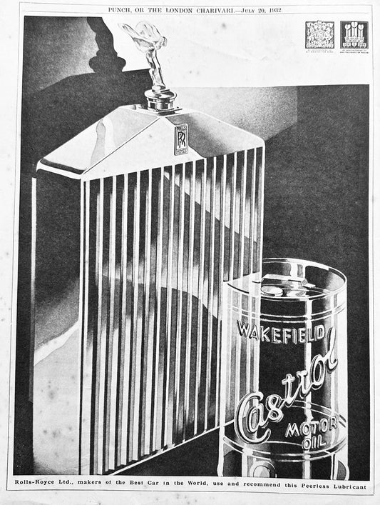 1932 Wakefield Castrol Motor Oil - Rolls Royse Vintage Ad #A344 - British
