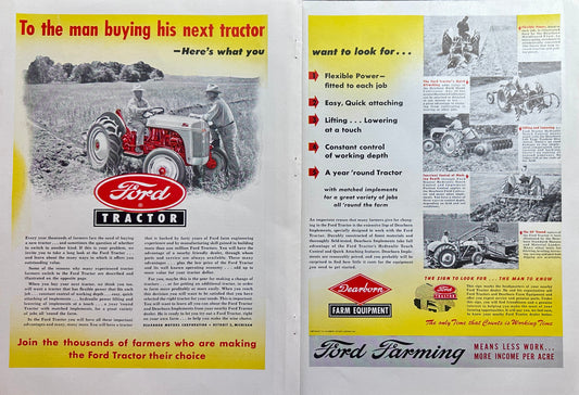 1949 2-Page Ford Tractor -Dearborn Farm Equipment Ad #1509