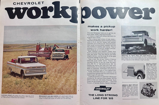 1965 Centerfold Magazine Ad for Chevrolet Fleetside Pickup AD #1531