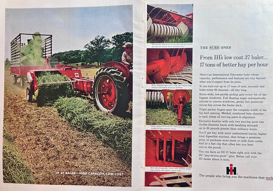 1965 (2-Page) International Harvester IH 37 Baler Ad #1524