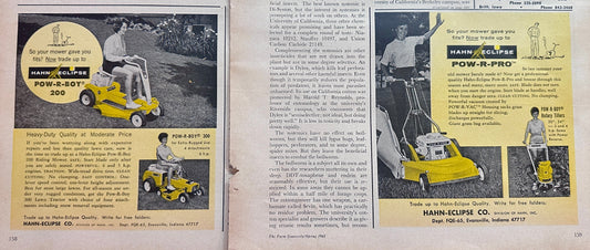 1965 Hahn-Eclipse Lawn Mowers POW-R-BOY & POW-R-PRO Vintage Ad #1510