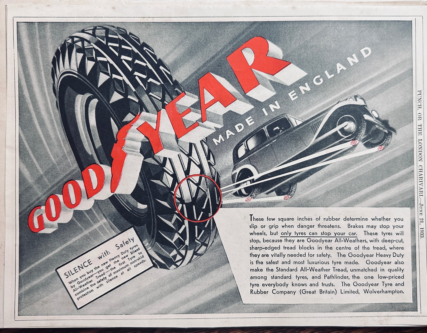 1933 Goodyear Tyre - British Ad #N1187