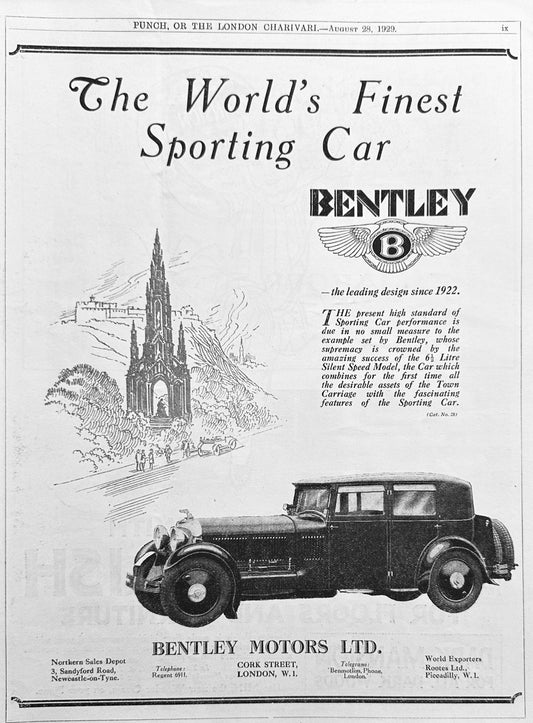 1929 British Bentley - World's Finest Sporting Car Ad # A363