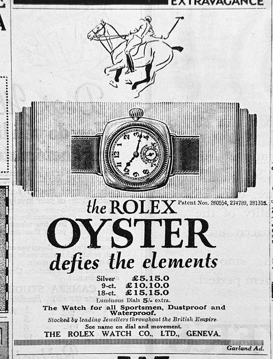 1929 Original Rolex Oyster Watch Ad #N1174