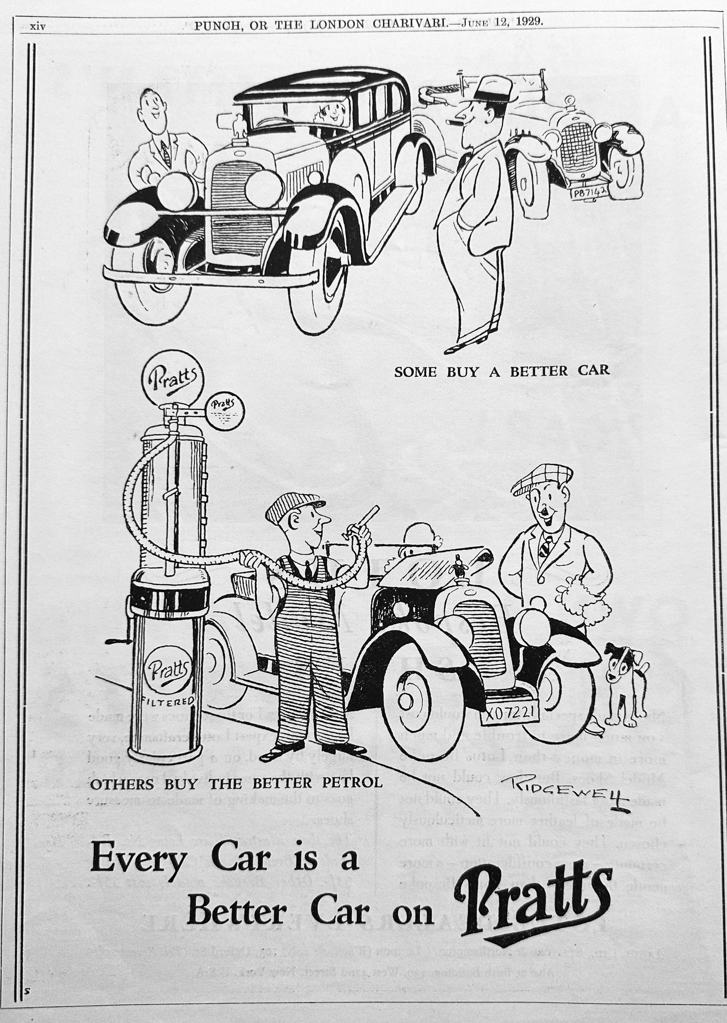 1929 Pratts Petrol the Better Petrol makes a Better Car Ad #N1173