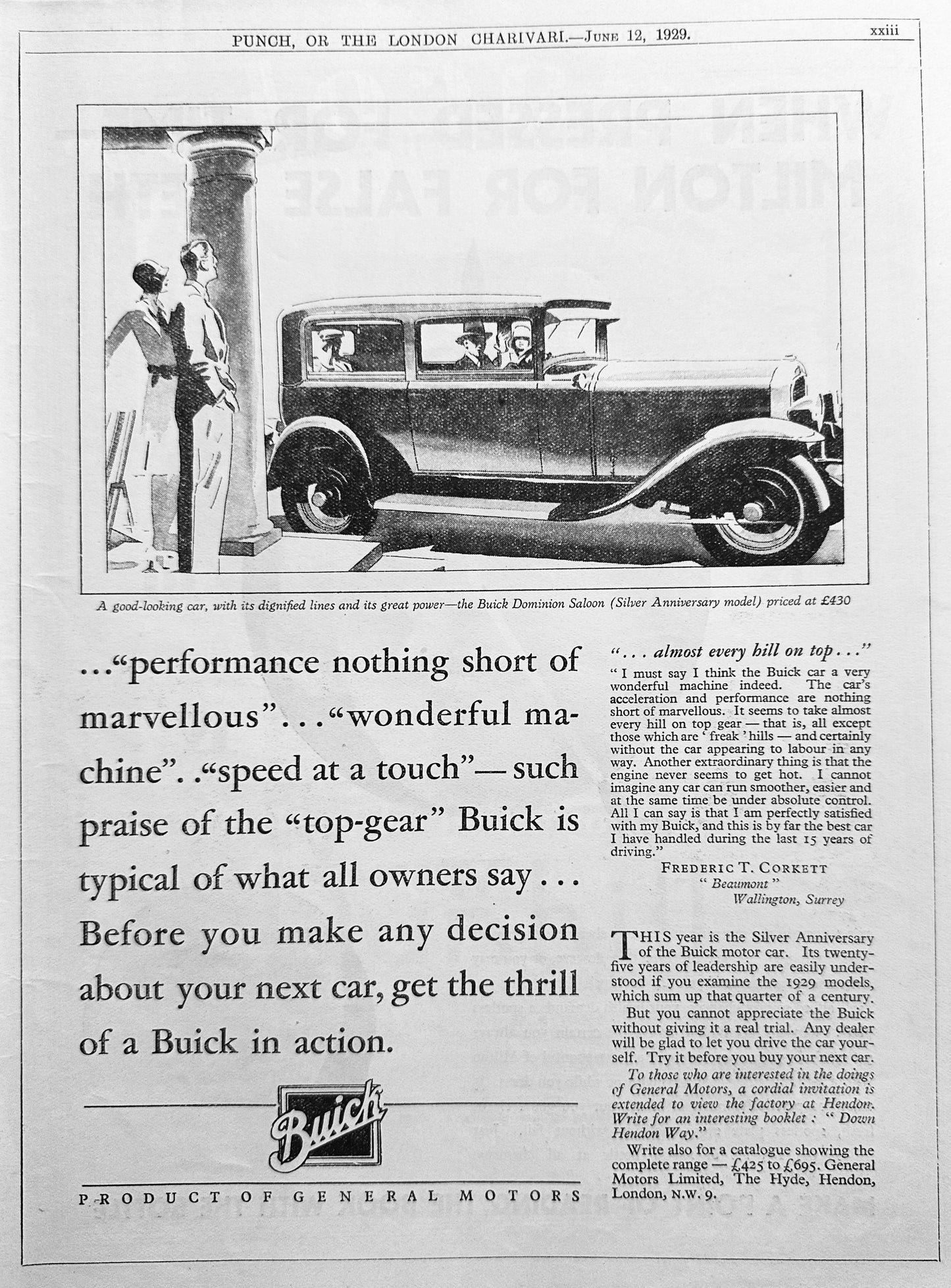 1929 Buick Dominion Saloon - Silver Anniversary Model - England A #A373