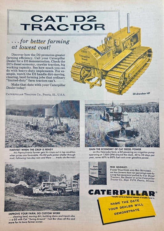 1956 Caterpillar Diesel D2 Track-Type Crawler Tractor Ad #N1148