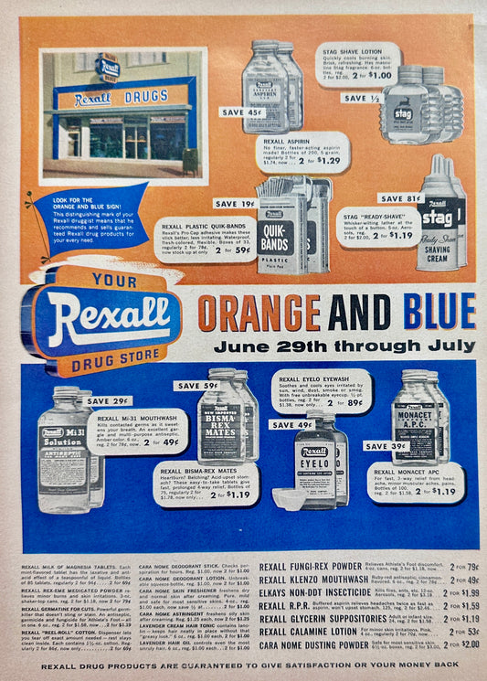 1956 Classic Rexall Drugs Vintage Ad #N1145