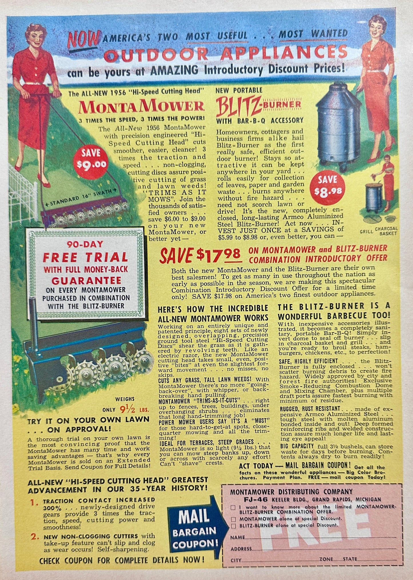 1956 Monta-Mower "Outdoor Appliances" Grand Rapids, MI AD #N1151