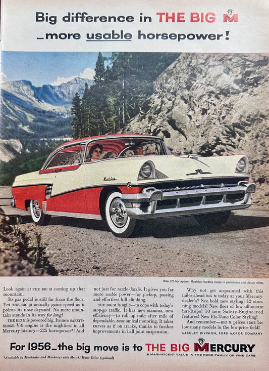 1956 The Big M Mercury Montclair & Monterey Vintage Ad #A354