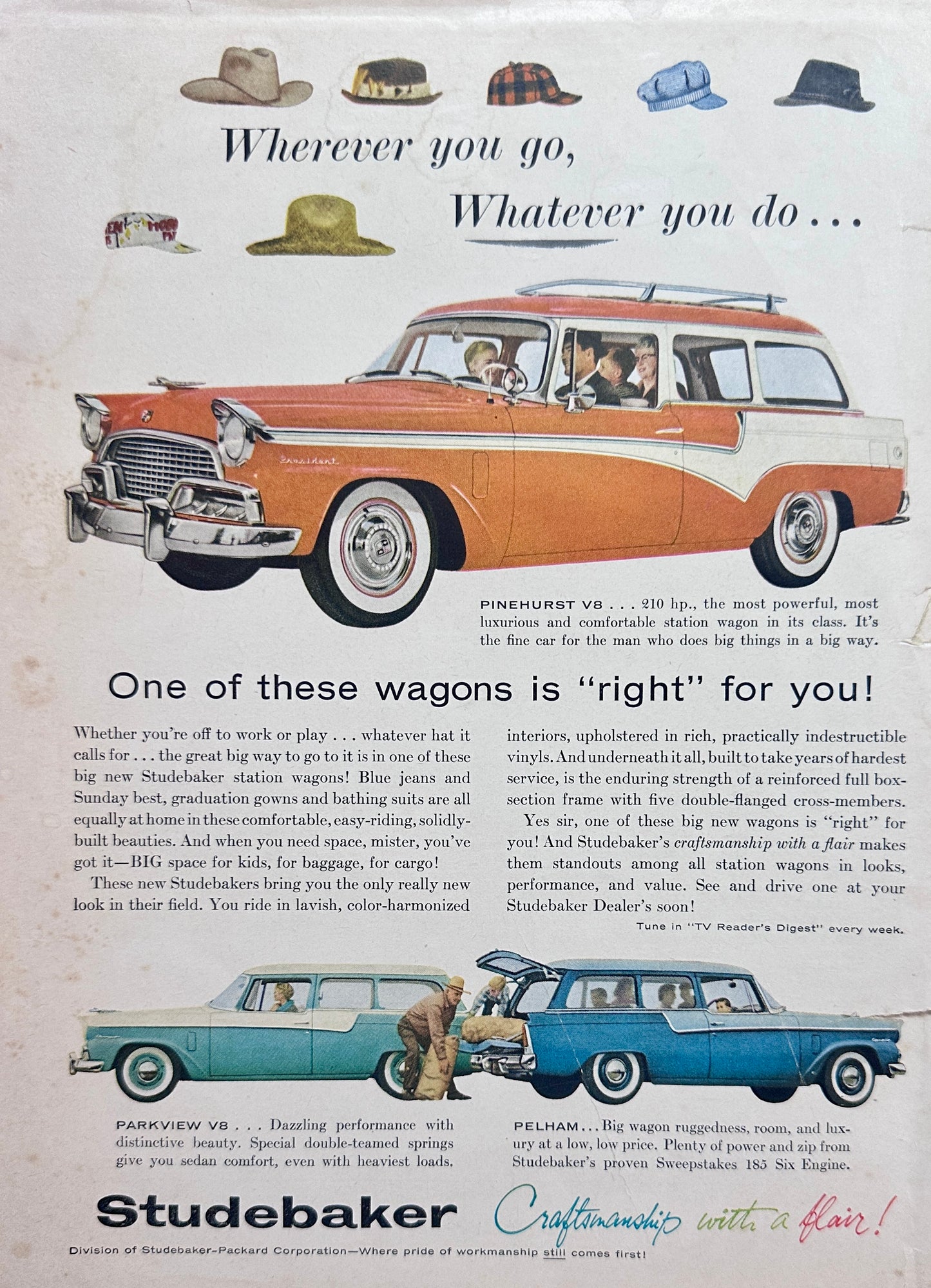 1956 Studebaker Station Wagons, Pinehurst, Parkview & Pelham Models Ad #A349