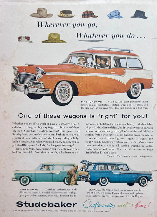 1956 Studebaker Station Wagons, Pinehurst, Parkview & Pelham Models Ad #A349