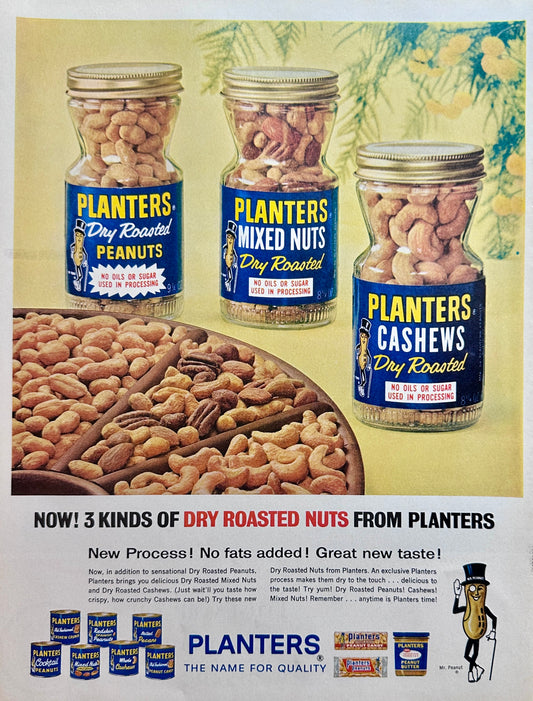 1963 Planters Peanuts, Cashews & Mixed Nuts Mr. Peanut Ad #1537
